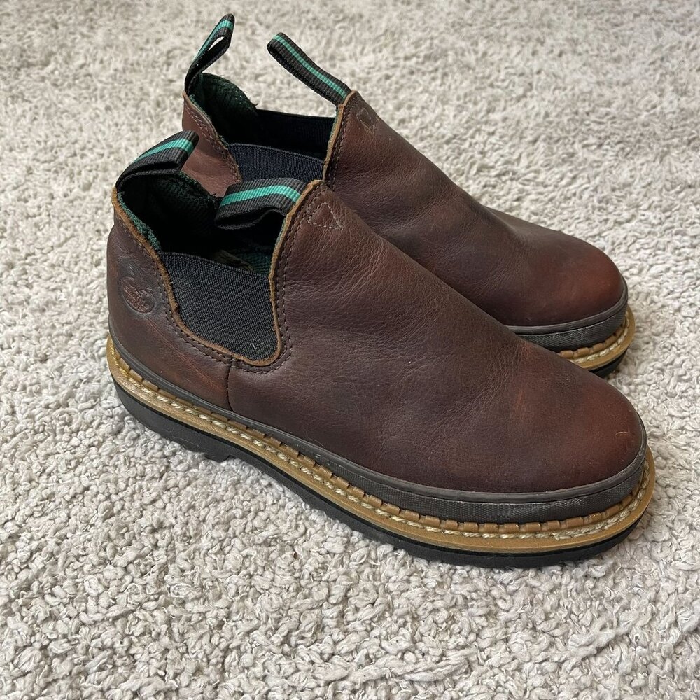Georgia Boot Women's Brown Leather Slip-On Clogs